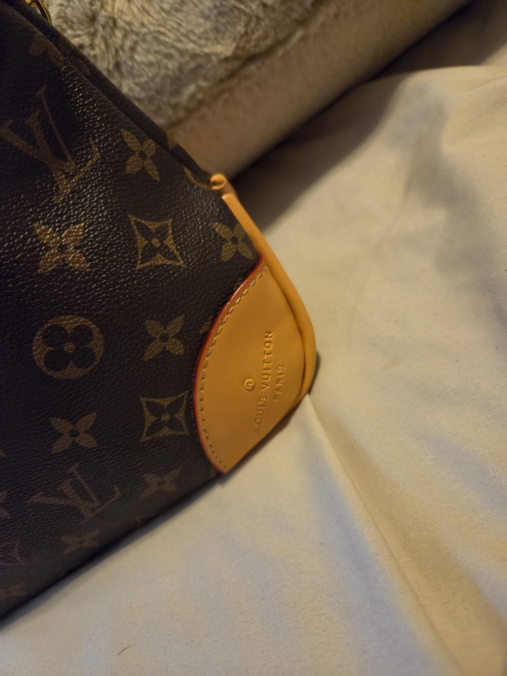 Brown Monogram Canvas Shoulder Bag with Gold Chain - Picture 3 of 10